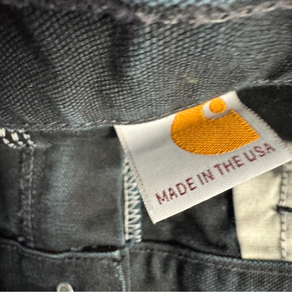 Vintage Carhartt Double Knee Canvas Carpente Pants Black 34x30 Made in USA - Picture 11 of 14